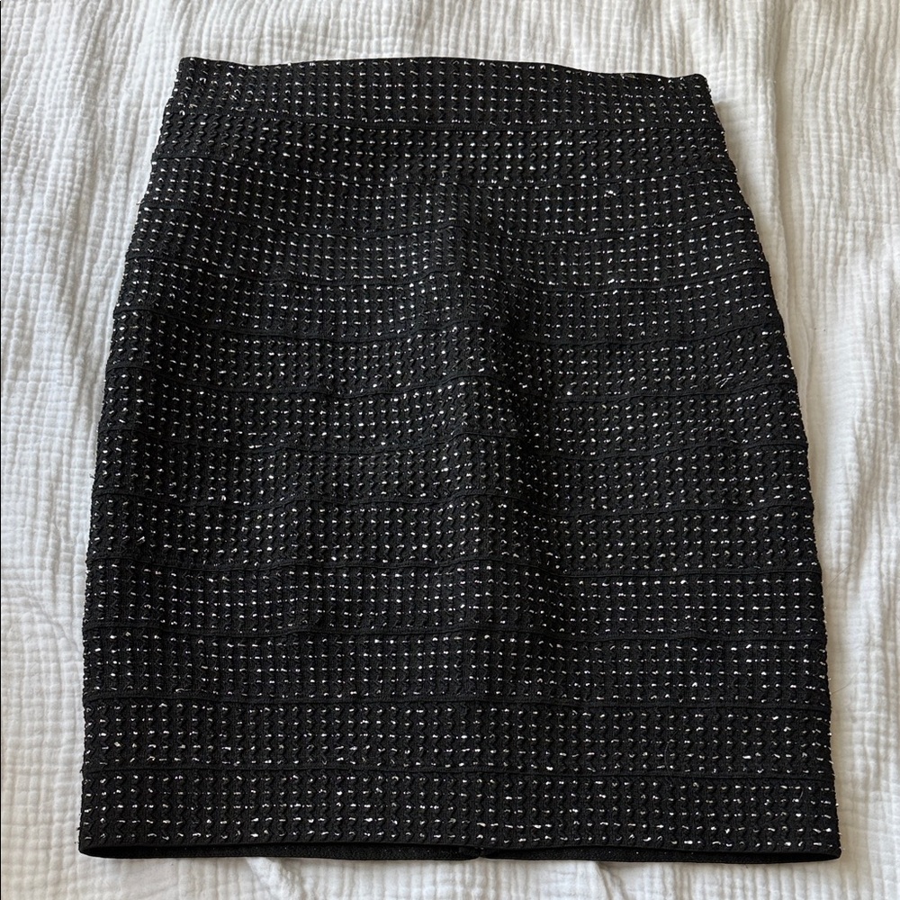 Reiss Bodycon Bandage Black & Silver Skirt